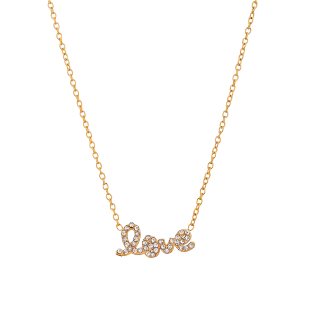 Con Amor Script Necklace