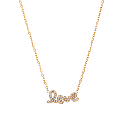 Con Amor Script Necklace